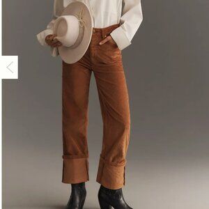 The Scotty Cuffed High-Rise Straight-Leg Jeans by Pilcro: Corduroy Edition